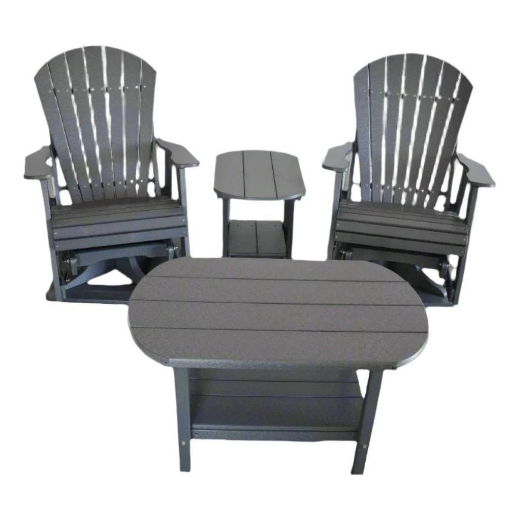 4 pc Glider Adirondack Chair and Table Set